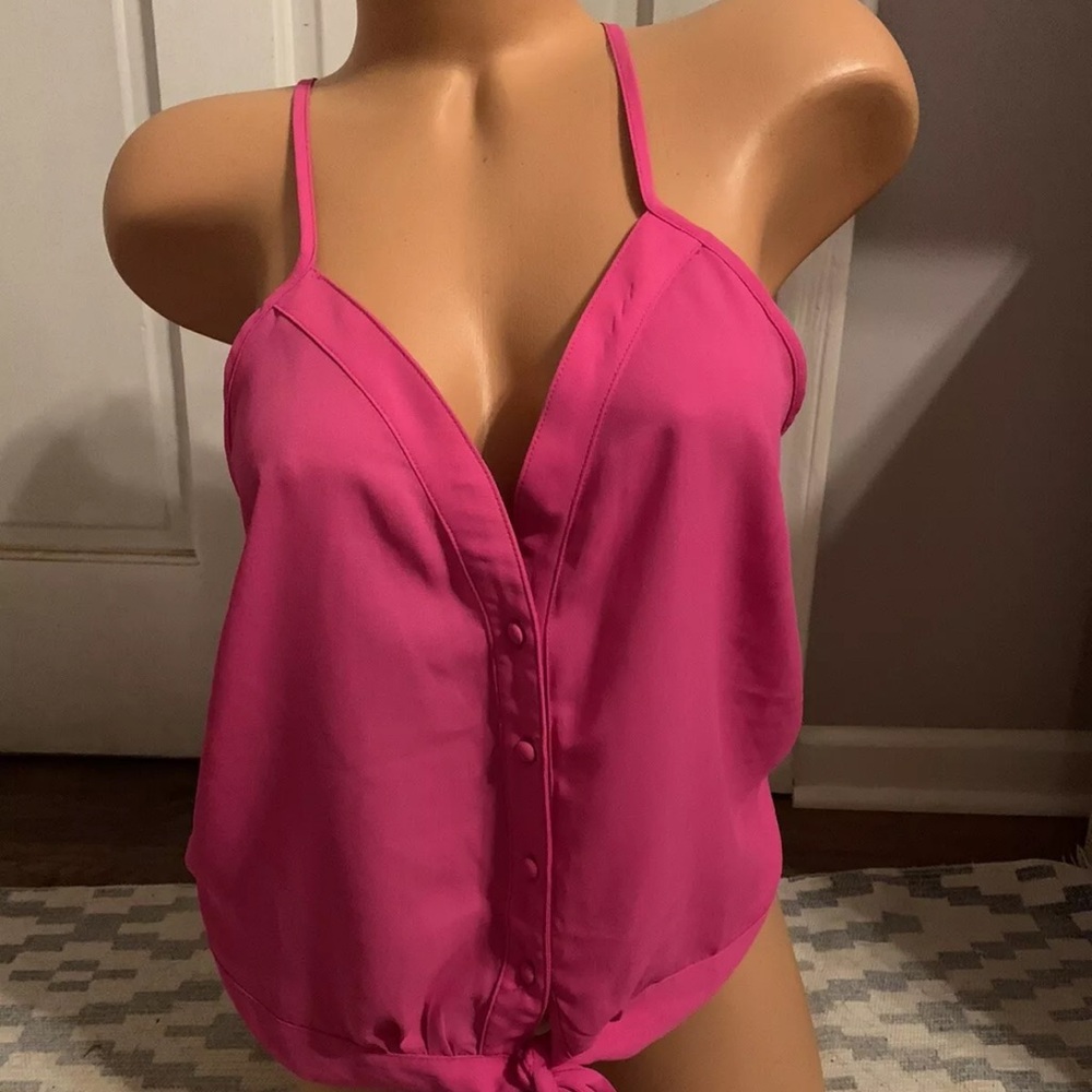 NWOT TCEC Sleeveless Cami Tank Size Large Fuchsia Pink